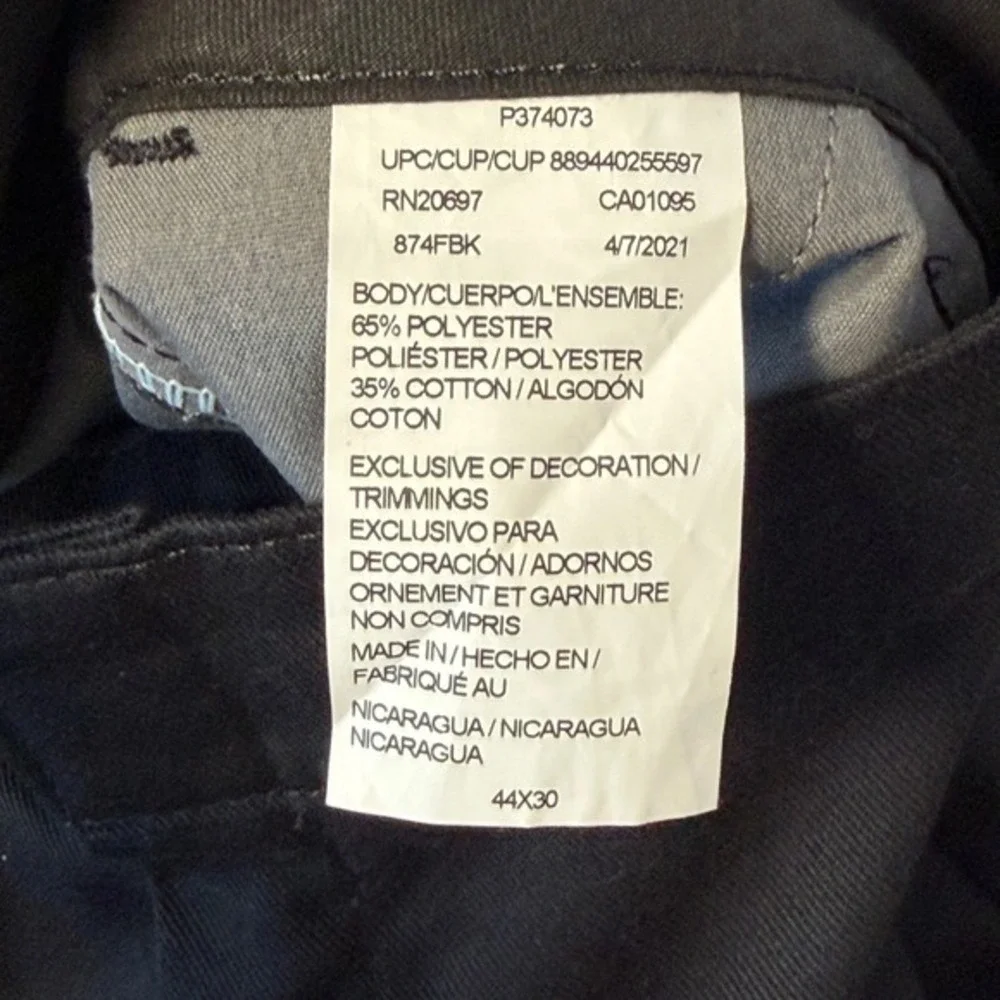 Dickies‎ Black Pants Work Slacks Mens 874 Original Fit Flex Straight Leg 44x30